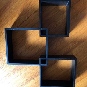 Black Intersecting Cube Shelves